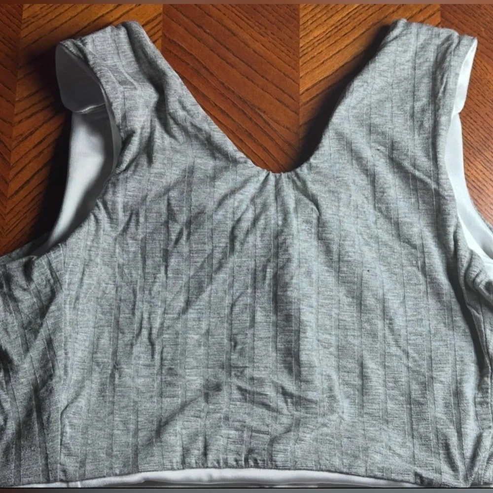 NWT Post Surgical Comfort Compression Sports Bra: Soft Grey Butterfly